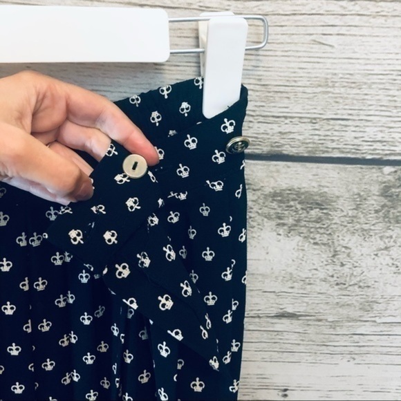 Vintage Josephine Chaus Crown Print Pleated Skirt Size 10 - Picture 9 of 14